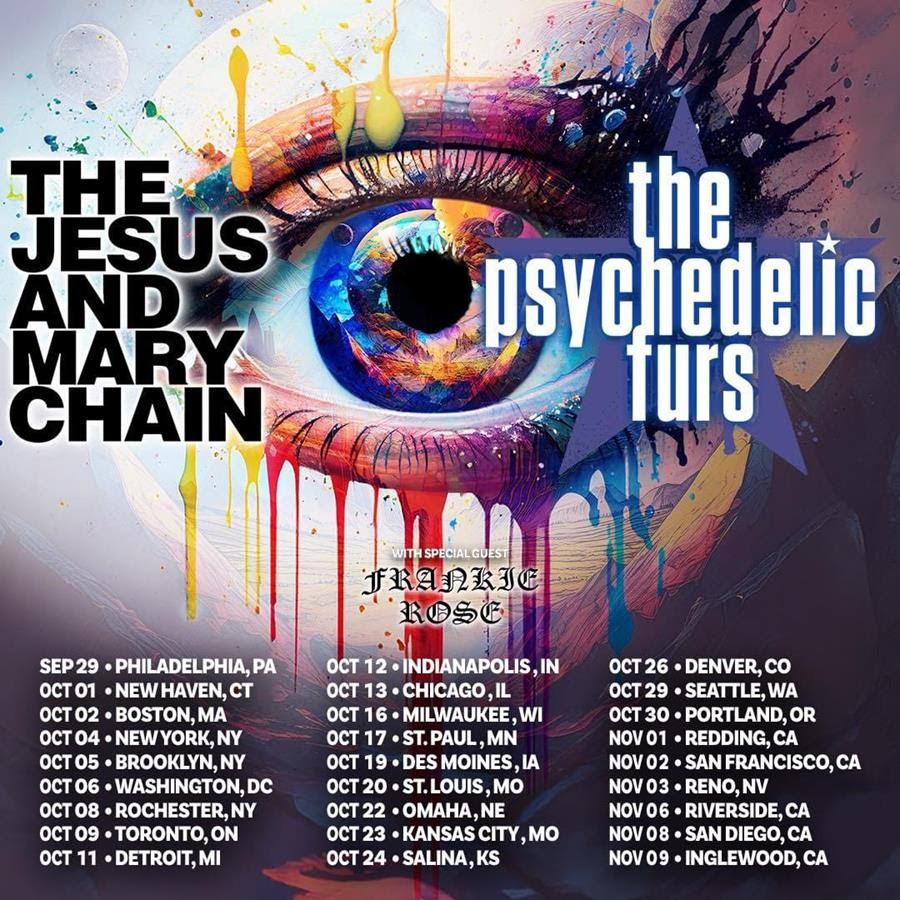 The Jesus and Mary Chain announces North American co-headline tour w/ Psychedelic Furs & special guest Frankie Rose